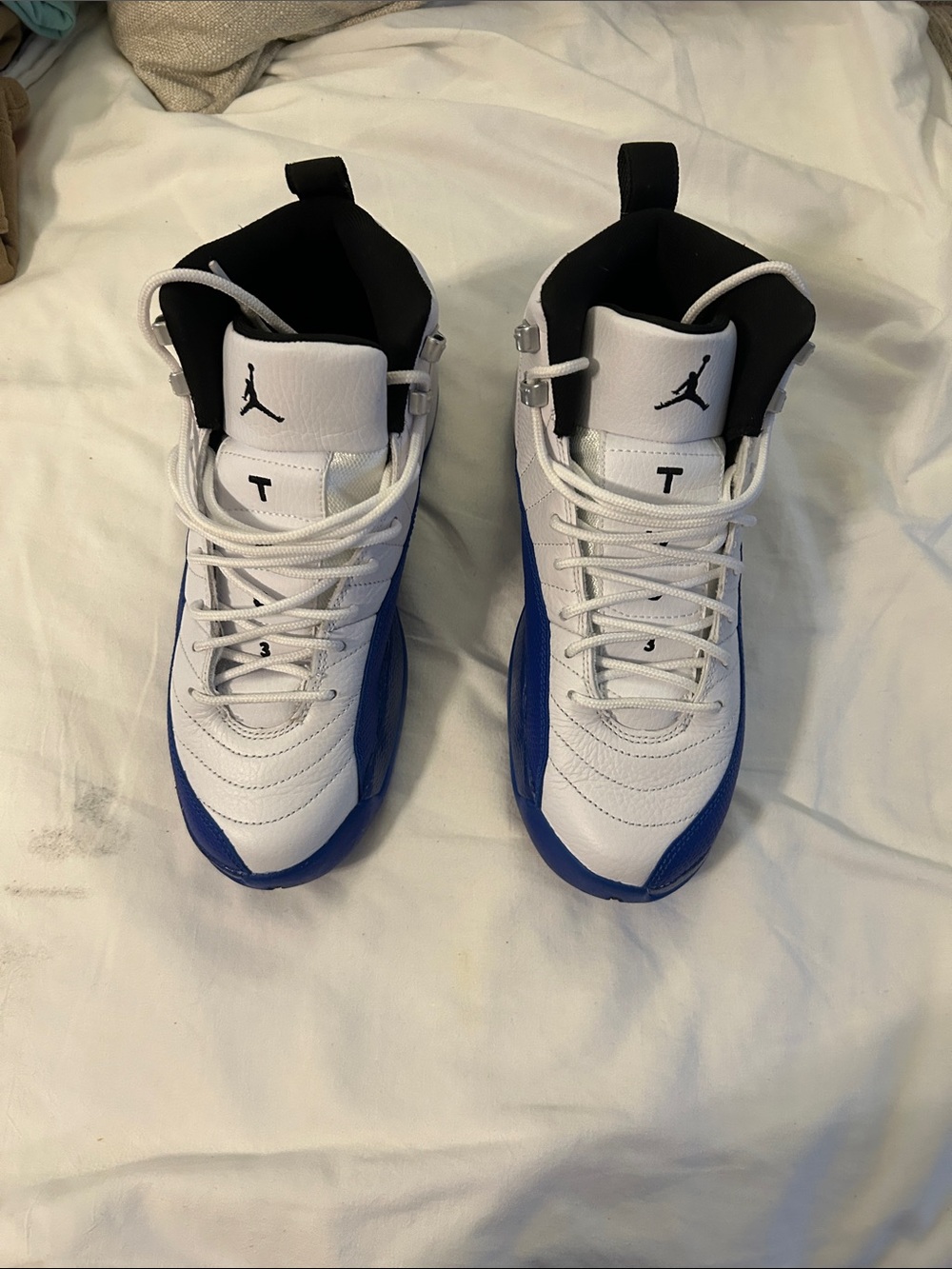 Jordan Men’s High-Top Sneakers in White and Blue